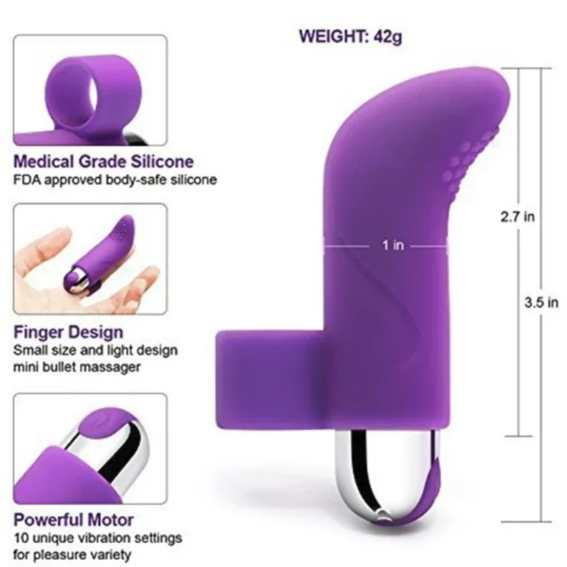 Vibrador Recarregável de Estimulação G Spot para Mulheres, Massagem Clitóris Dedo, Ovo Vibratório, Brinquedos Sexuais, Masturbação, 10 Modos