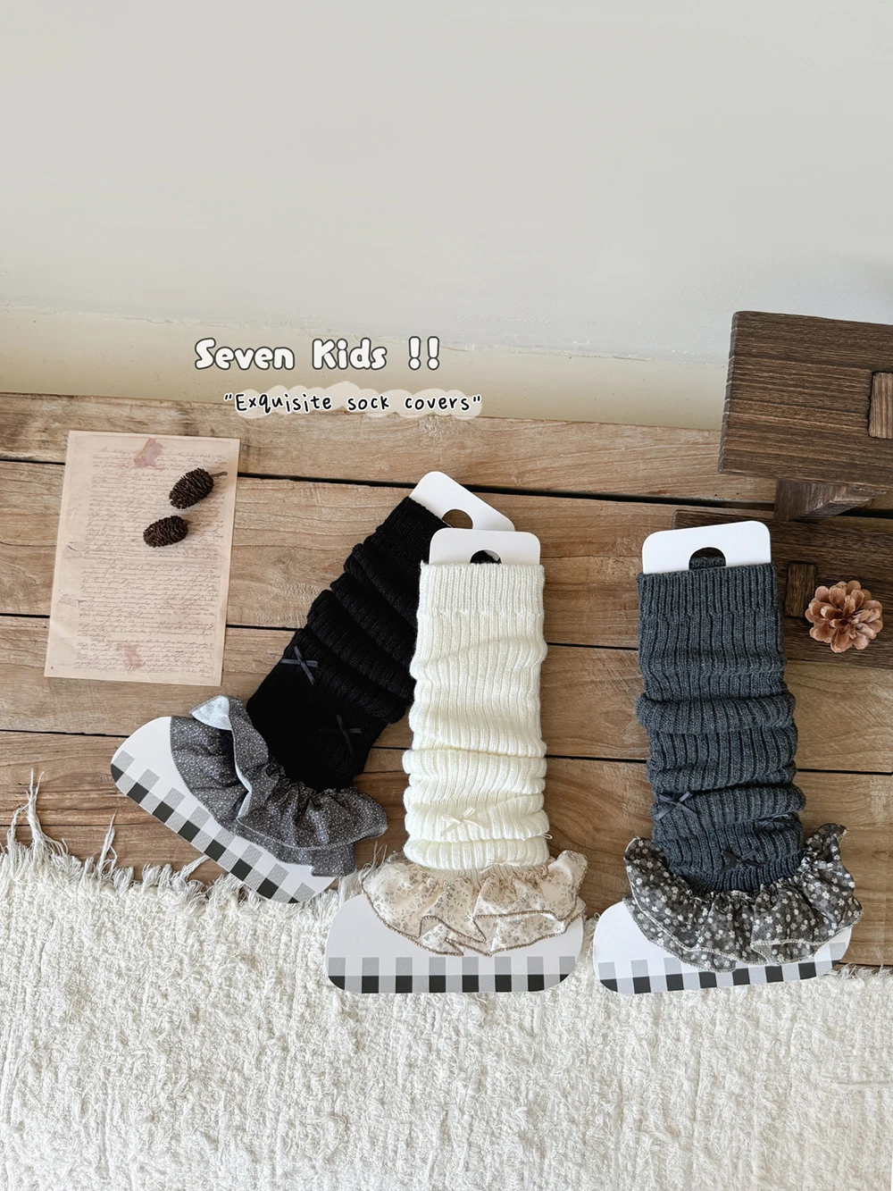 3-8T Girls Leg Warmers Lace Flower Children's Leg Warmers Girl 3 Colors Girls Calf Sleeve Winter Warm Kids Stacked Socks