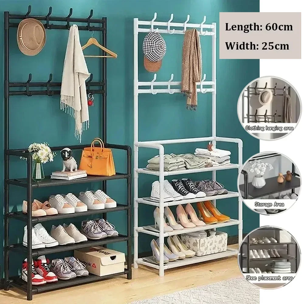 

Multi-Layer Shoe and Hat Rack Household Multifunctional Shoes Racks Floor Standing Dormitory Floor Standing Sneaker Coat Cabinet