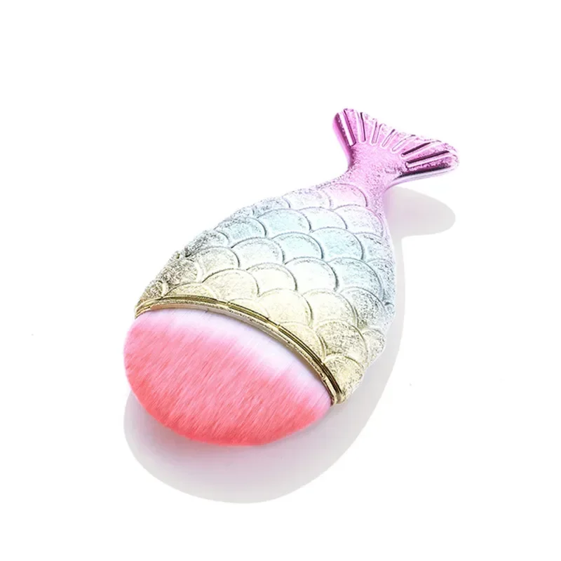 Face Blush Brush Professional Mermaid Shape Makeup Brush Foundation Cosmetic Fish Brush Makeup Tools Kit Powder nail art tool