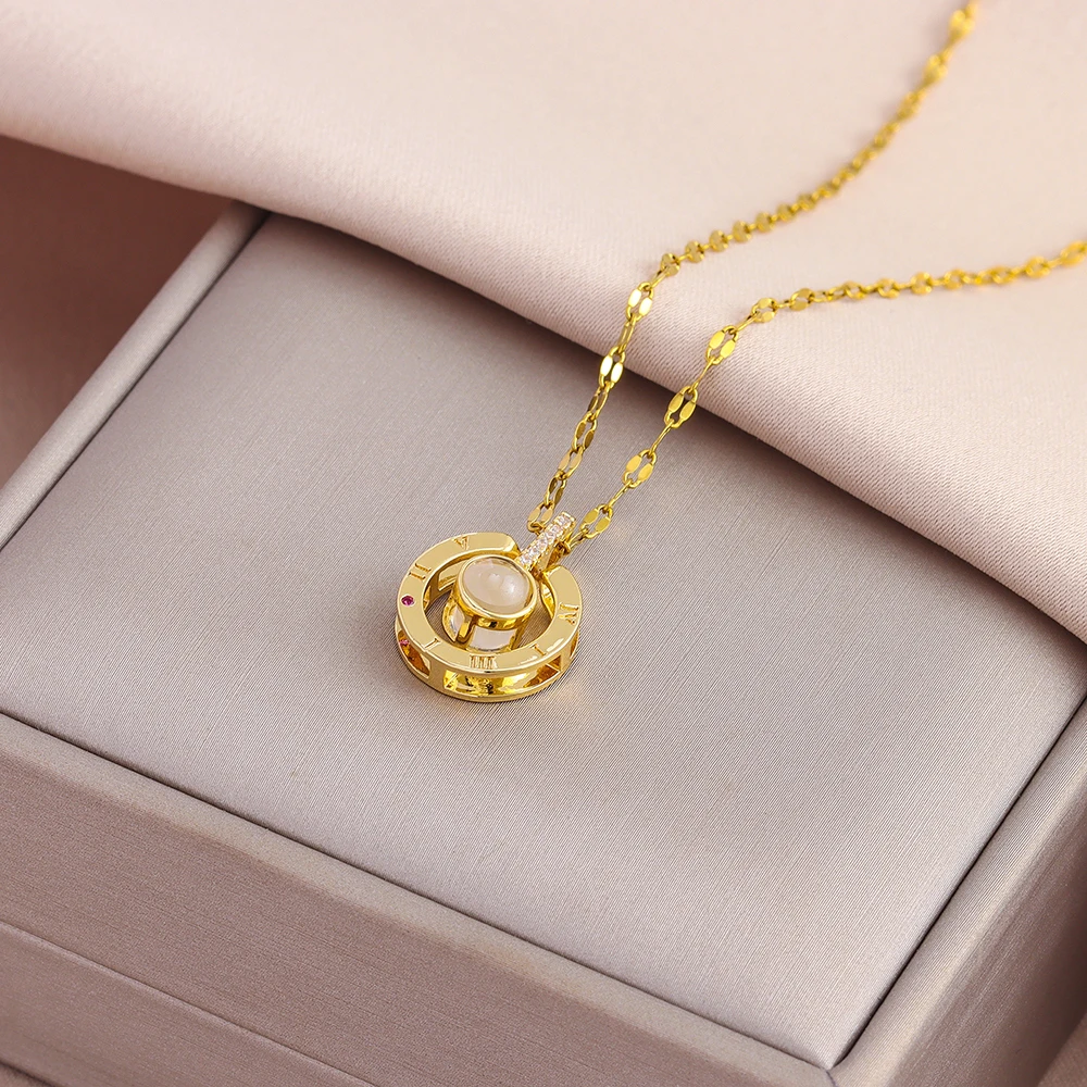 Neue Süße Romantische Römischen Ziffern Liebe Speicher Anhänger Halsketten Für Frauen Weibliche Edelstahl Hals Kette Schmuck Mädchen Geschenk
