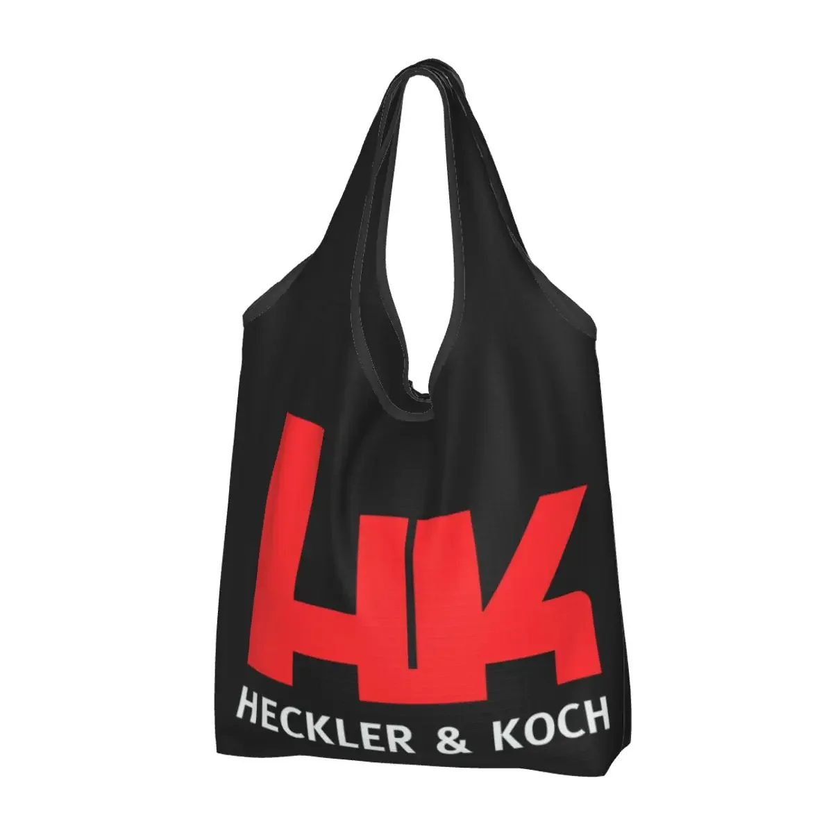 Custom HK Heckler Firearms Koch Gun Groceries Shopping Bags Fashion Shopper Shoulder Tote Bags Large Capacity Portable Handbag