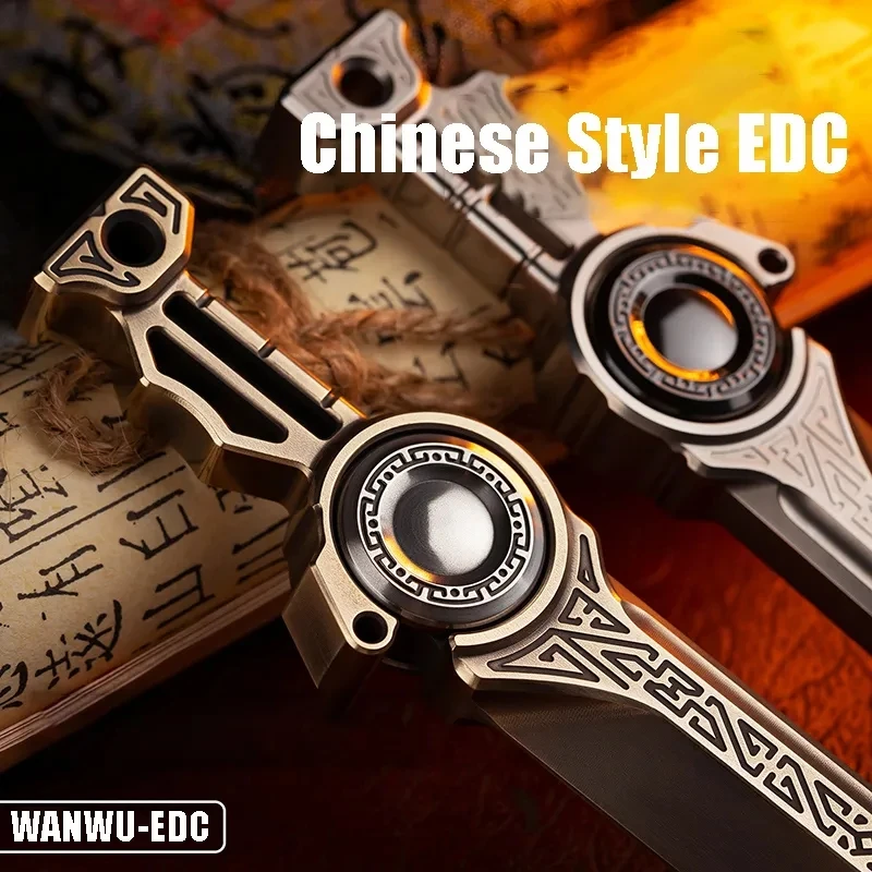 WANWU EDC Kunwu Chinese Style Sword CNC Production Stress Relief Toy Gyro Adult Metal EDC Anti-anxiety Stress Relief Fidget Toys