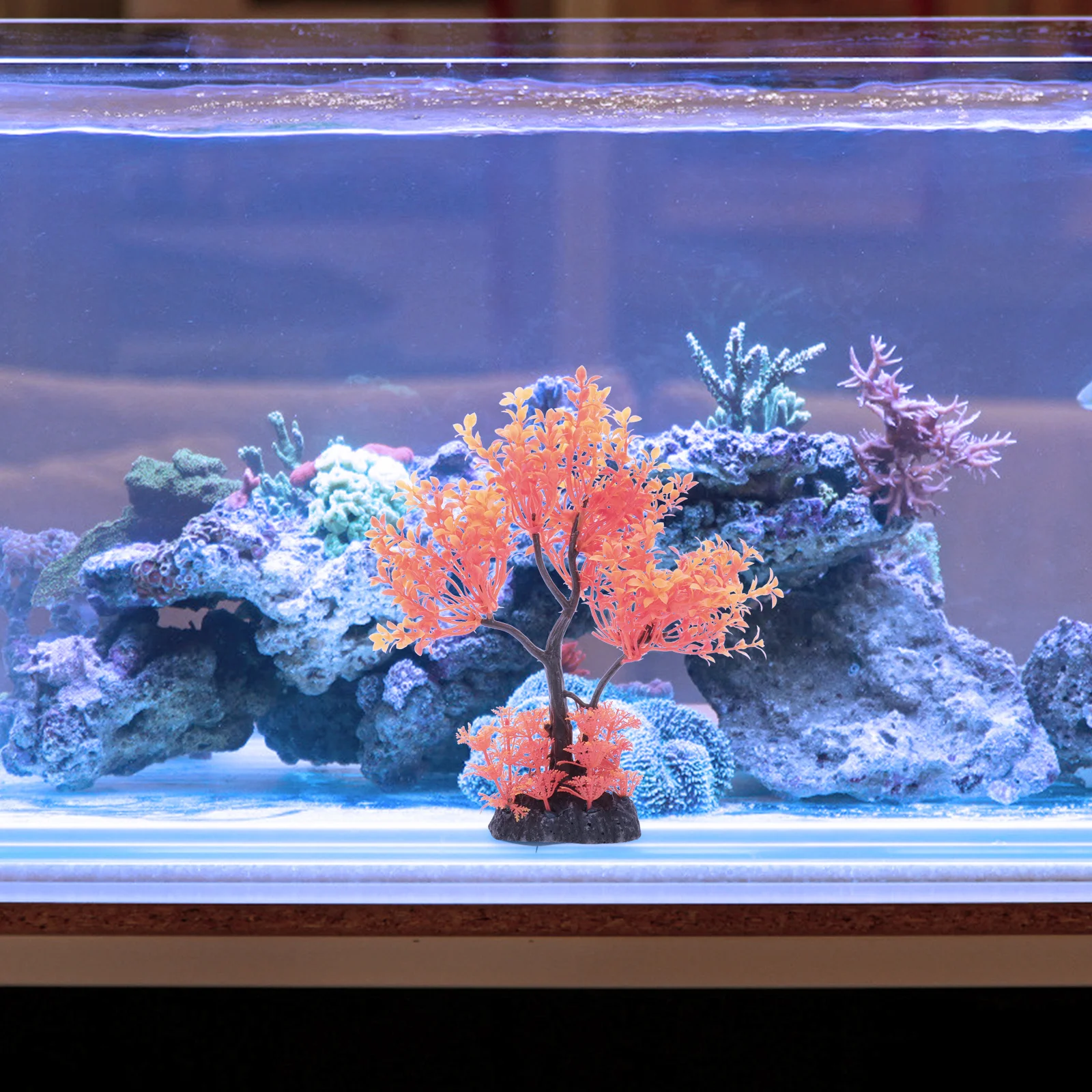 

Artificial Fish Tank Plastic Tree Aquarium Landscape Decor Plant Ornament Durable Weighted Base Decor