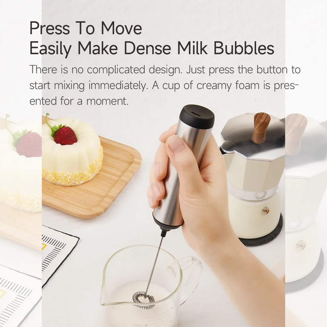 Klt電動ミルク泡立て器効率的な混合食品グレード素材ミニブレンダーコーヒーカプセルフラットトマットホットチョコレート