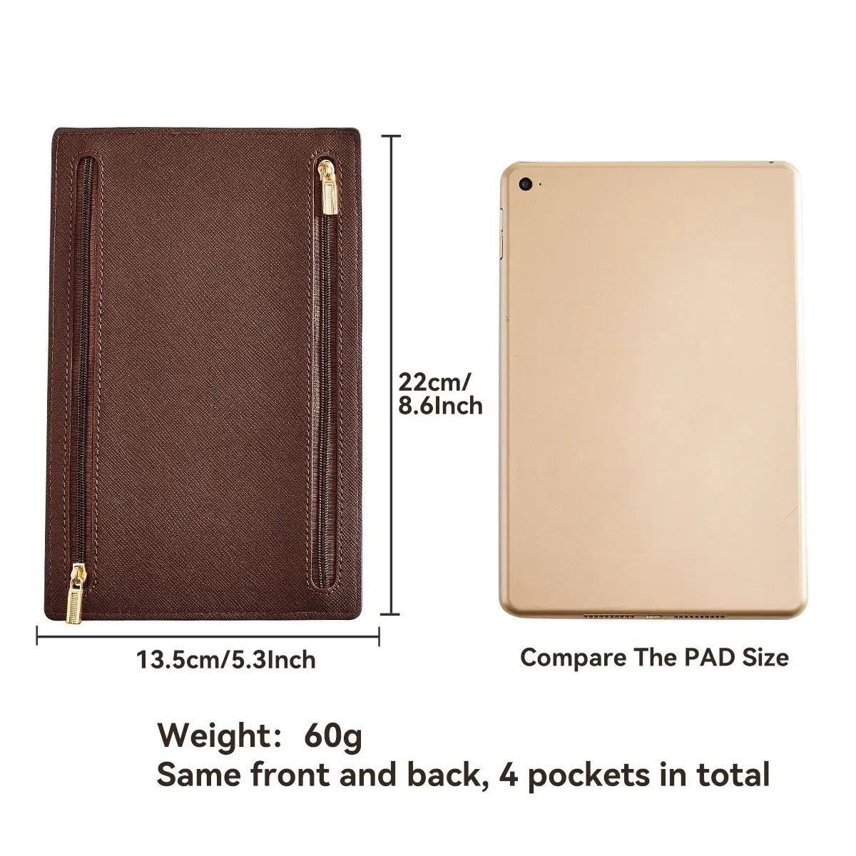 

Travel Passport Wallet Soft Surface Faux Leather Zipper Document Bag Money Holder Driving License Case Car Storage Accories