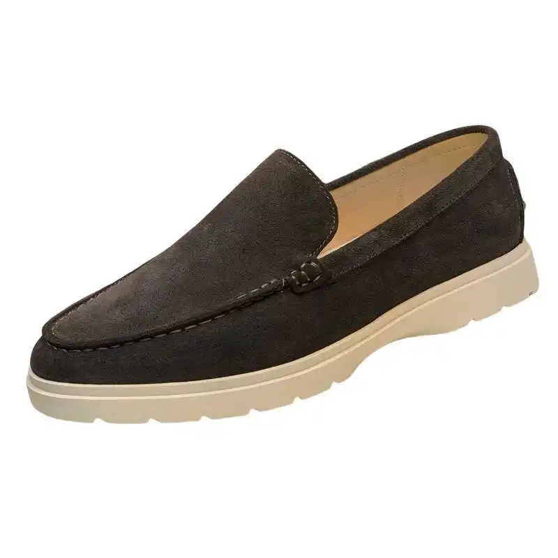 

Men's Casual Slip-On round Toe Driving oes Faionable All-Match Leather Slip-On Loers Breathable Comfortable Rubber Sole