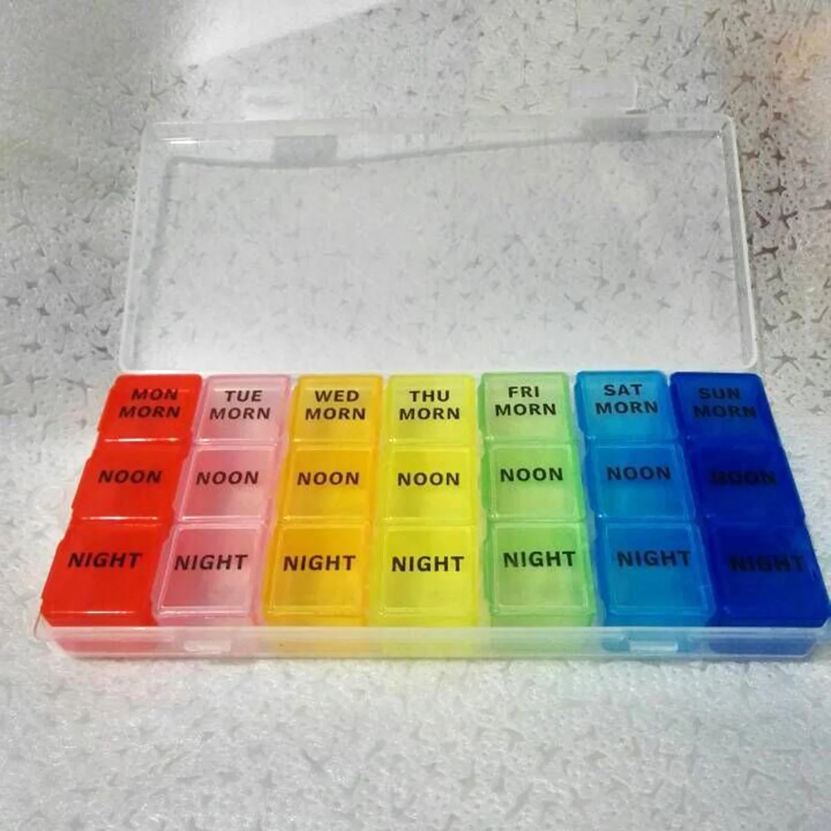 21 فتحة أسبوعية منظم حبوب الدواء صندوق دواء غطاء قابل للفصل حاوية تخزين آمنة لمكملات الأدوية والسفر والفيتامينات
