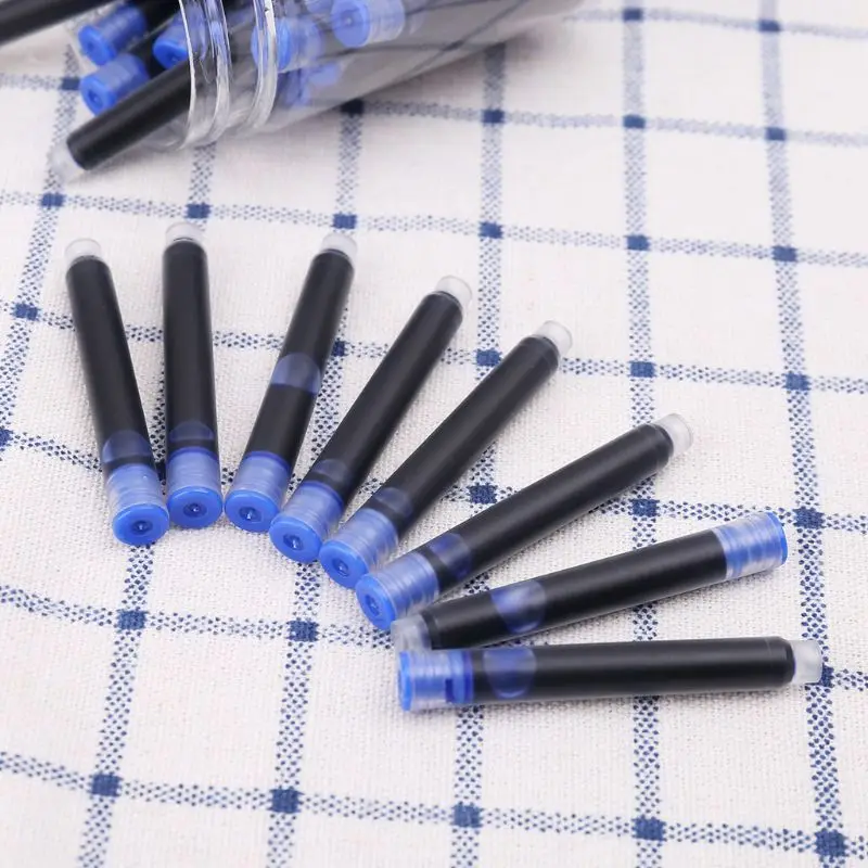 30 ชิ้น Jinhao Universal Black Blue Fountain ปากกา ตลับหมึก 2.6 มม. เติม