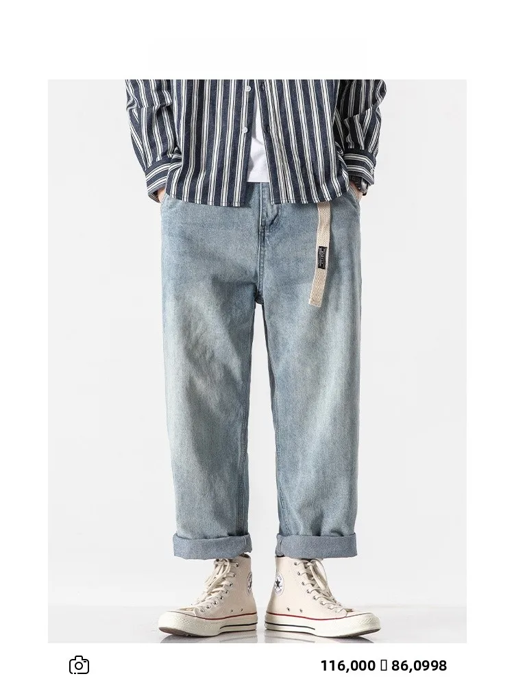 

Мужские джинсы TEN BILLION в американском ретро-стиле, из денима, хлопковые, свободного прямого кроя, повседневные, износостойкие, молодежные, модные