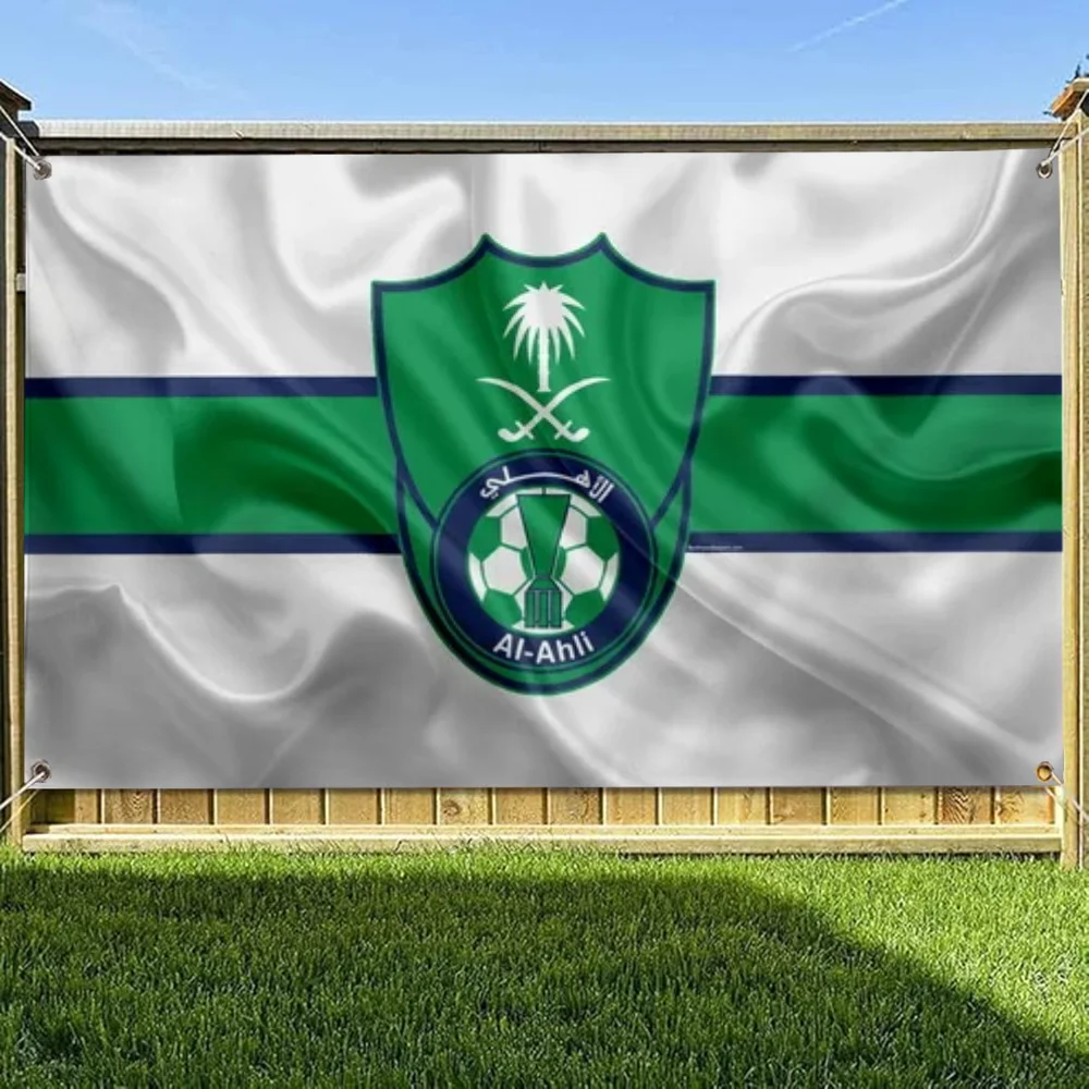 Outdoor Flags Banners Wall Flag Saudi Al Halal Football Club Four Hole Single Sided Flag Polyester Decor Room Aesthetic Funny