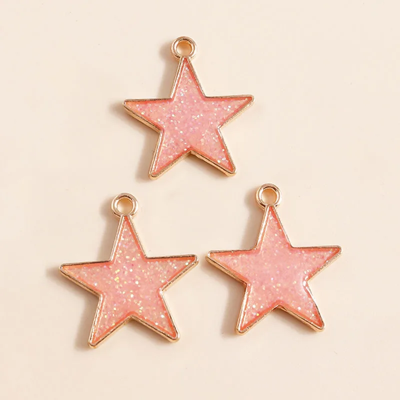 Leslie 10pcs/lot 16x18mm Enamel Black Five-pointed Stars Charms for DIY Earrings Necklaces Pendants Jewelry Making Accessories – Detail 21