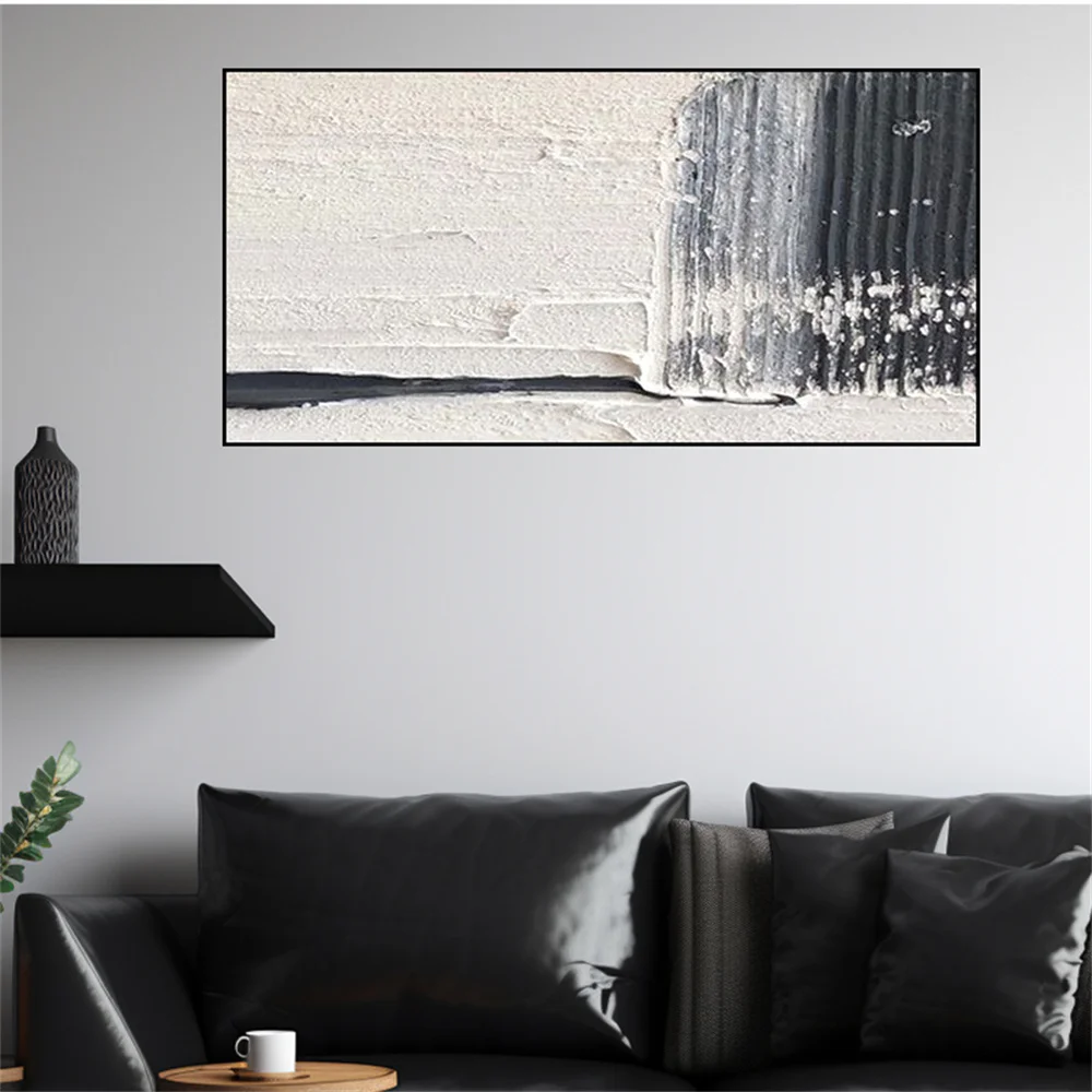 

100% Hand Painted Easy Handmade Abstract Painting Orange Blue Modern Home Decoration Wall Art Large Lliving Room Wall Picture