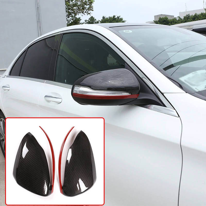 2 Pcs For Mercedes Benz C W205 E W213 GLC-Class X253 S Class W222 For LHD ABS Car Rearview Mirror Cap Cover Trim Accessories