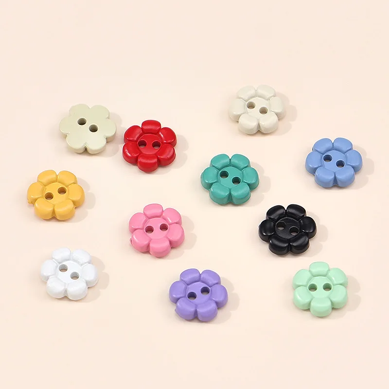 20pcs/pack Children's Baby Shirt Button Sweater Cardigan DIY Cartoon Decoration Plastic Colorful Flower Clothing Button