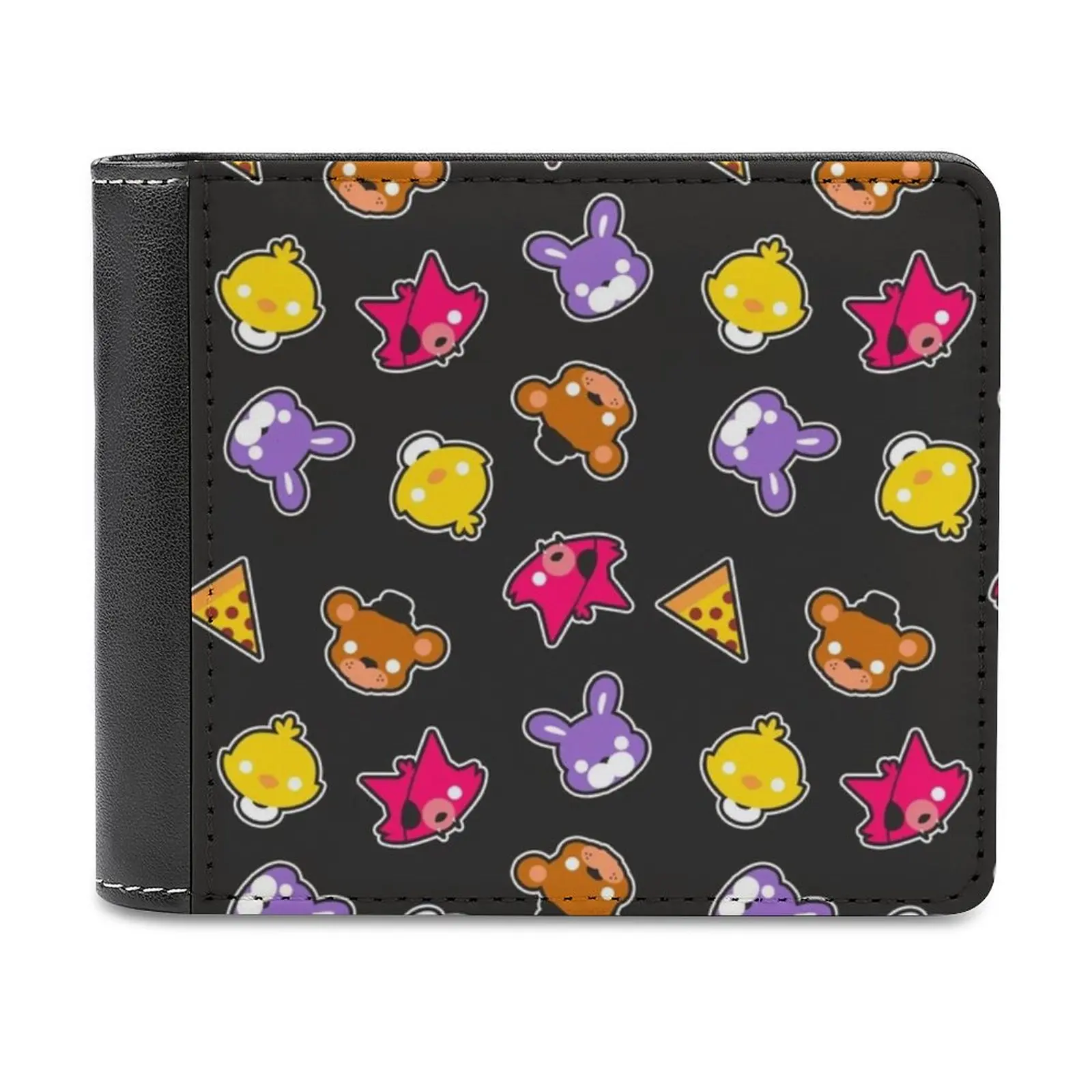 Fnaf Faces Pattern Cute Kawaii Chibi For Kids Leather wallet credit card holder luxury wallet Fnaf Five Nights Nights Five