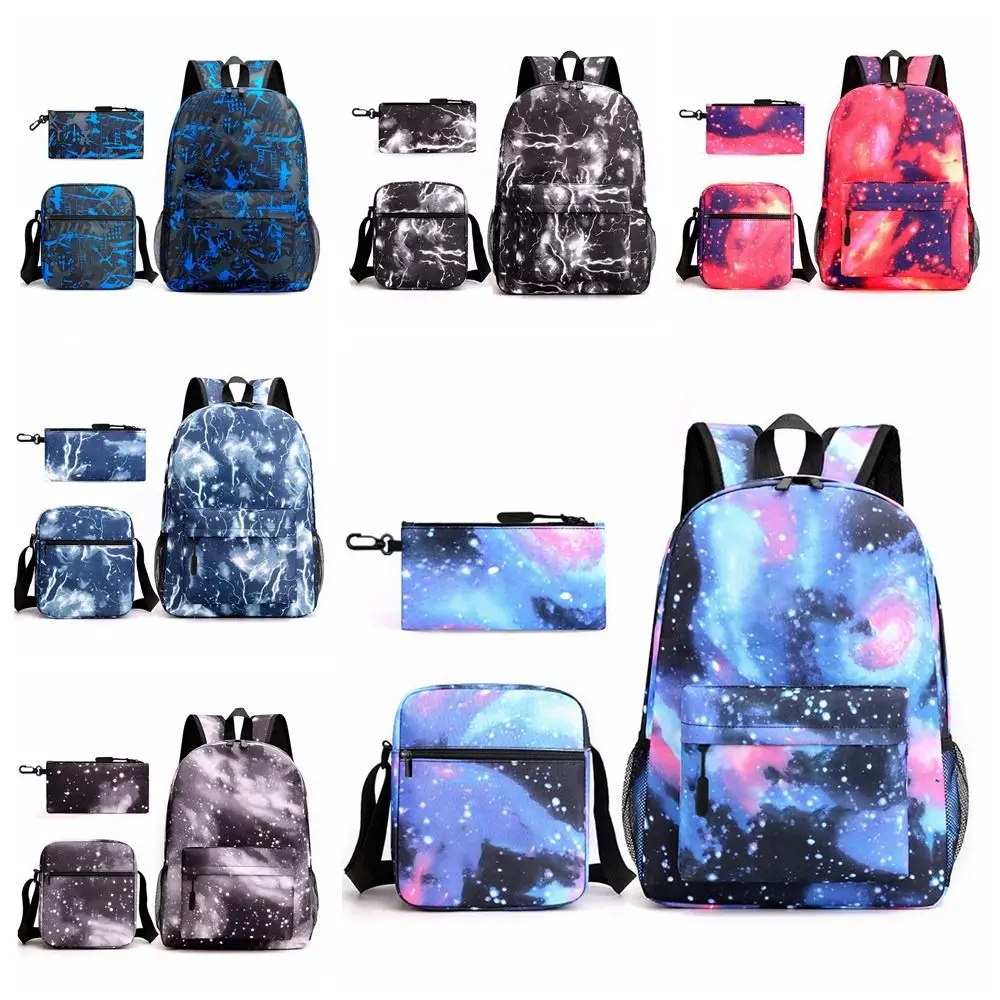 

Набор из 3 предметов: школьный рюкзак с мультяшным принтом, вместительная эргономичная сумка через плечо, комплект из 3-х сумок, современный, износостойкий