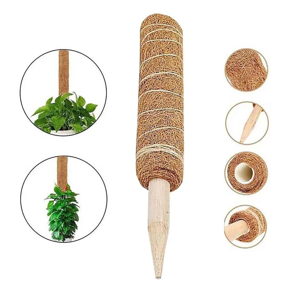 30/40/50cm Moss Pole Sturdy Stackable Coir Totem Poles Grow Upwards Non-damaging Plant Climbing Column Cage Potted Plants