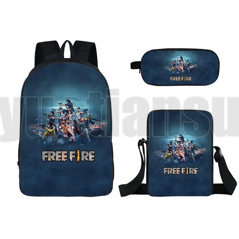 3D Game Free Fire Garena Backpack Men Zipper Rucksacks Notebook Shoulder Bag Schoolbag Pencil Case Women High Quality Travelbag