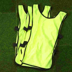 6pcs Fluorescent Green Football Vest Kids Breathable Pinnies Scrimmage Vest Football Training Waistcoat Clothes for Child