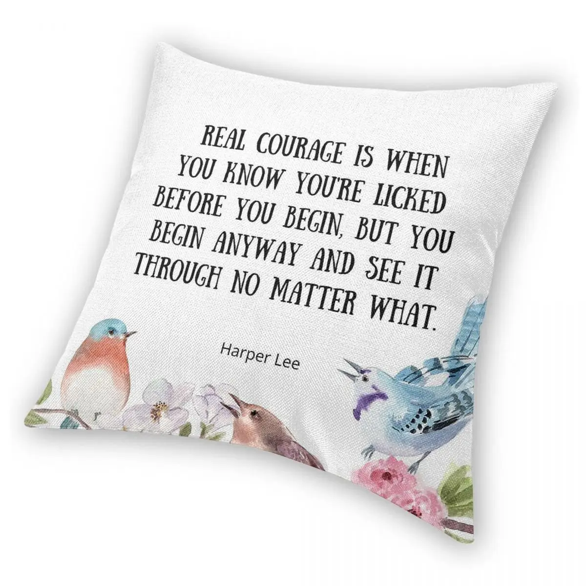 لقتل الطائر المحاكي هاربر لي المخدة البوليستر الكتان المخملية المطبوعة ديكور كيس وسادة أريكة مقعد غطاء الوسادة بالجملة