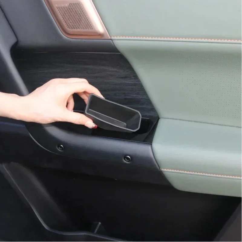 For Chery Jaecoo 6 J6 ICAR 03 2024-2026 ABS Black Car Door Handle Storage Box Storage Container Trim Interior Accessories