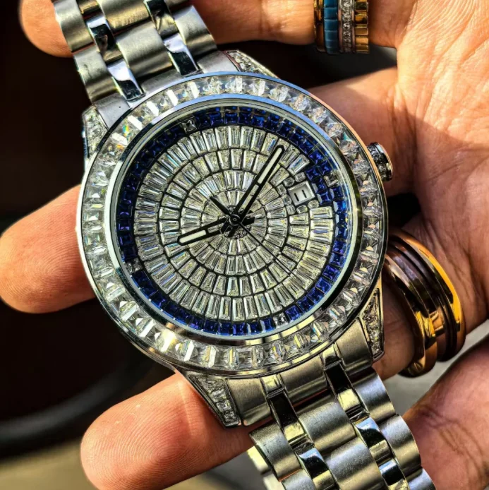 

OKPLAY Мужские автоматические часы 40 мм Индивидуальные модифицированные механические наручные часы 10ATM Водонепроницаемые светящиеся NH35 полностью хрустальный циферблат