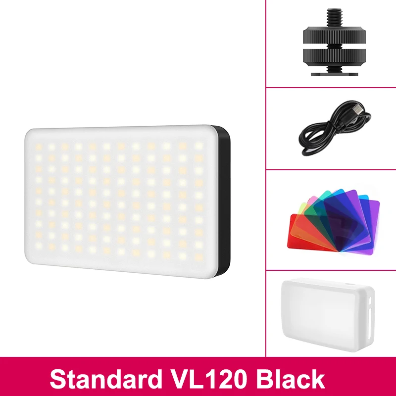 Ulanzi Vijim VL120 3200K-6500K LED-videolamp met softbox en RGB-kleurenfilters Licht voor videoconferentieverlichting Invullicht