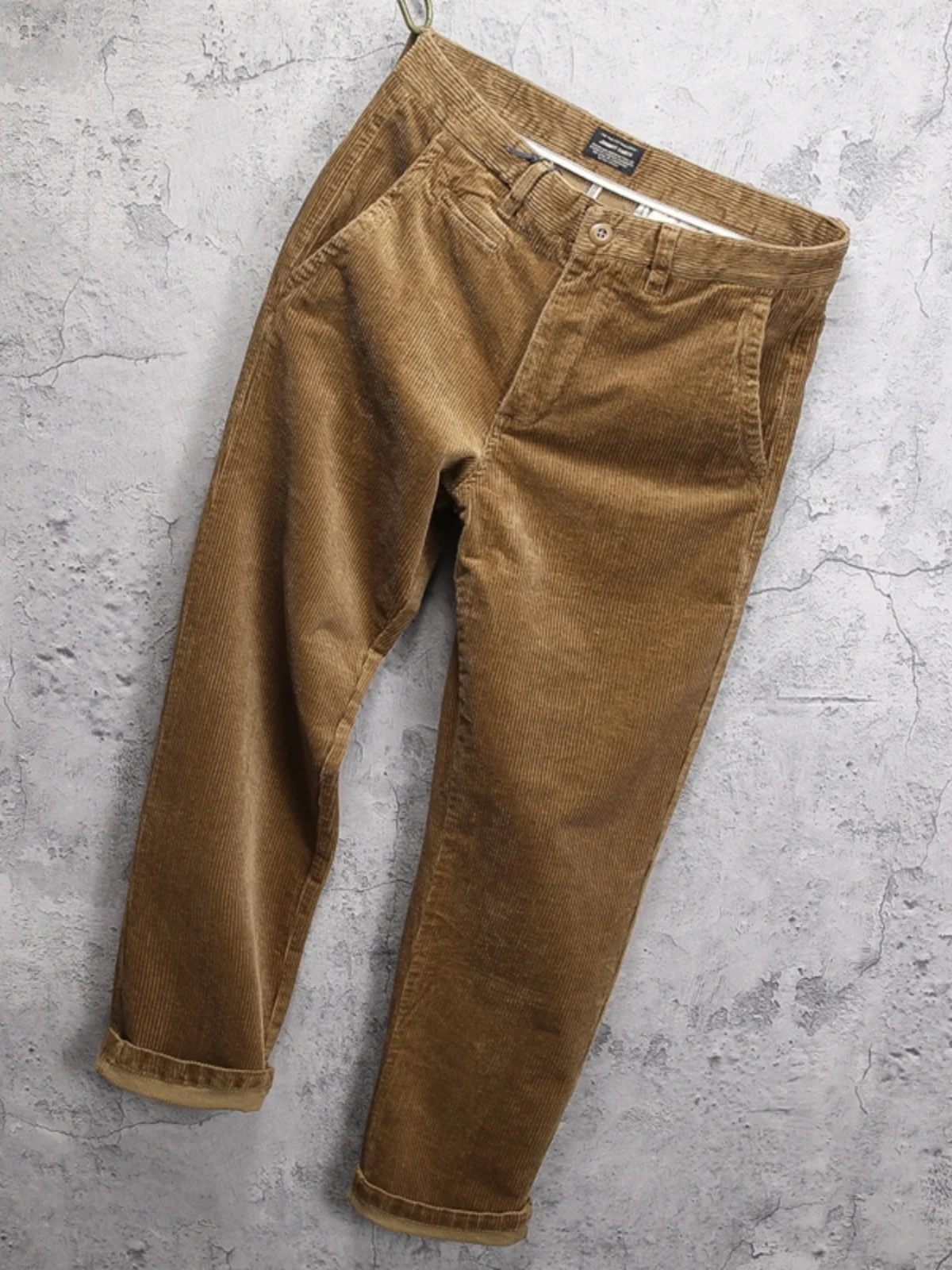 

Тяжелые вельветовые прямые комбинезоны в стиле ретро, бархатные японские повседневные брюки, полосатые брюки, мужские свободные длинные брюки