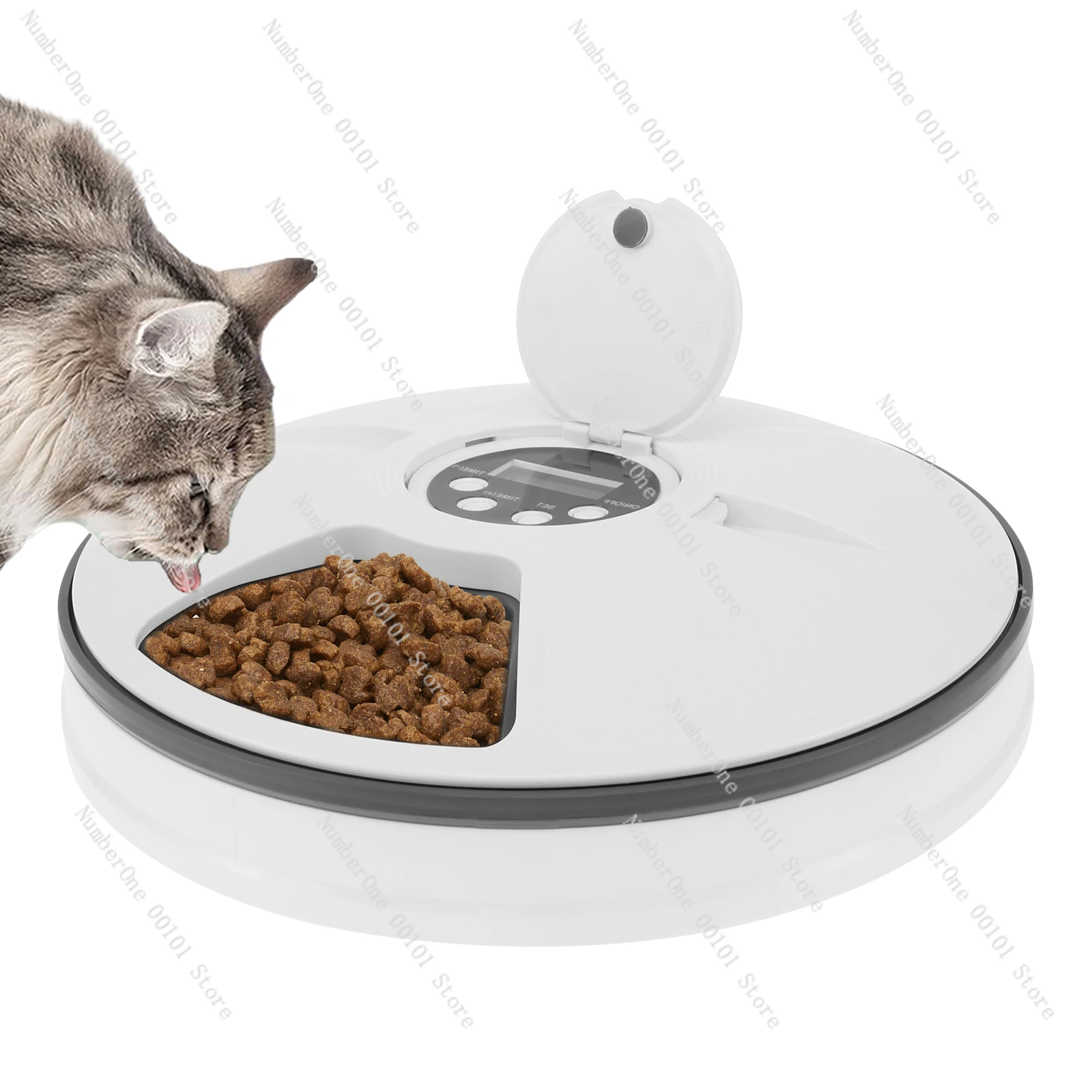 6 وجبات الطعام الرطب الجاف التلقائي القط المغذية الحيوانات الأليفة الذكية الموقت نضارة الغذاء موزع اللاسلكية إعادة شحن القط الكلب التغذية البطيئة