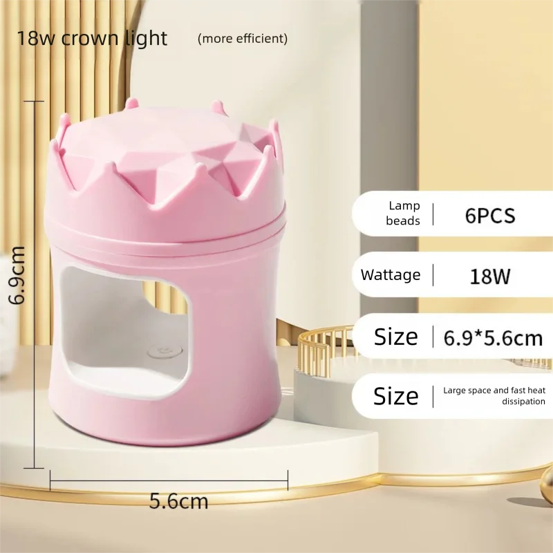 UV-Gel-Härtungslampe für Maniküre, Kronendesign, tragbare Nägel, Aufkleber, schnell trocknend, wiederaufladbar, tragbar und stilvolle Nagelkunst