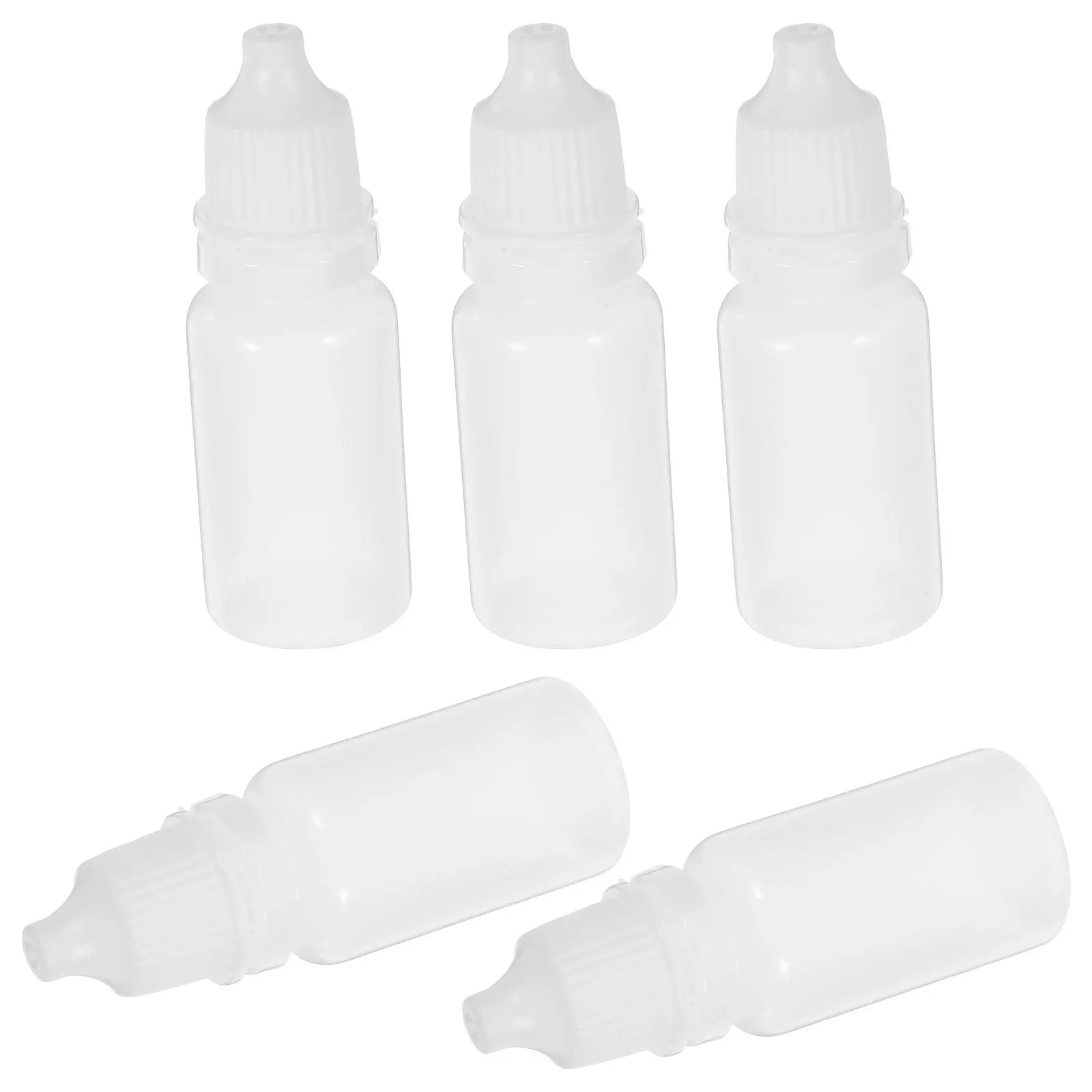 5Pcs 10ml Eye Liquid Bottle Squeezable Dropper Containers Childproof Cap for Solvents Oils Paints Saline Liquid Dropper Bottle