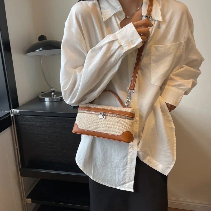 2024 Draagbare Emmerbox Dames Handtas Canvas Lichte Luxe Crossbody Tas Dames Woon-Werkverkeer Schoudertas Bolsos Mujer