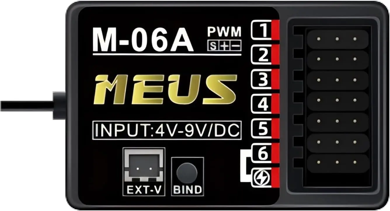 MEUS Racing Receptor RC de 2,4 GHz Control de largo alcance RX Compatible con receptor RC ME-10B para coche/barco/tanque RC, etc.