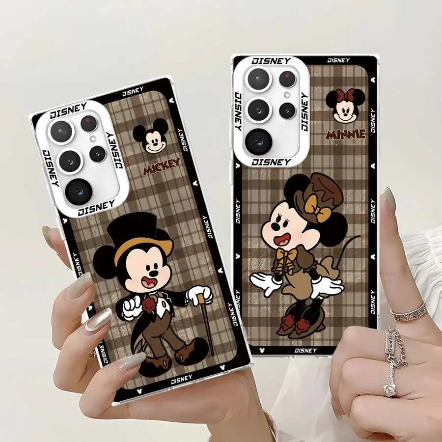 Disney Mickey Minnie Clear Case for Samsung Galaxy S24 Ultra S20 FE S21 S22 S23 Ultra S10 Plus Note 20 Ultra 10 Plus S23 FE