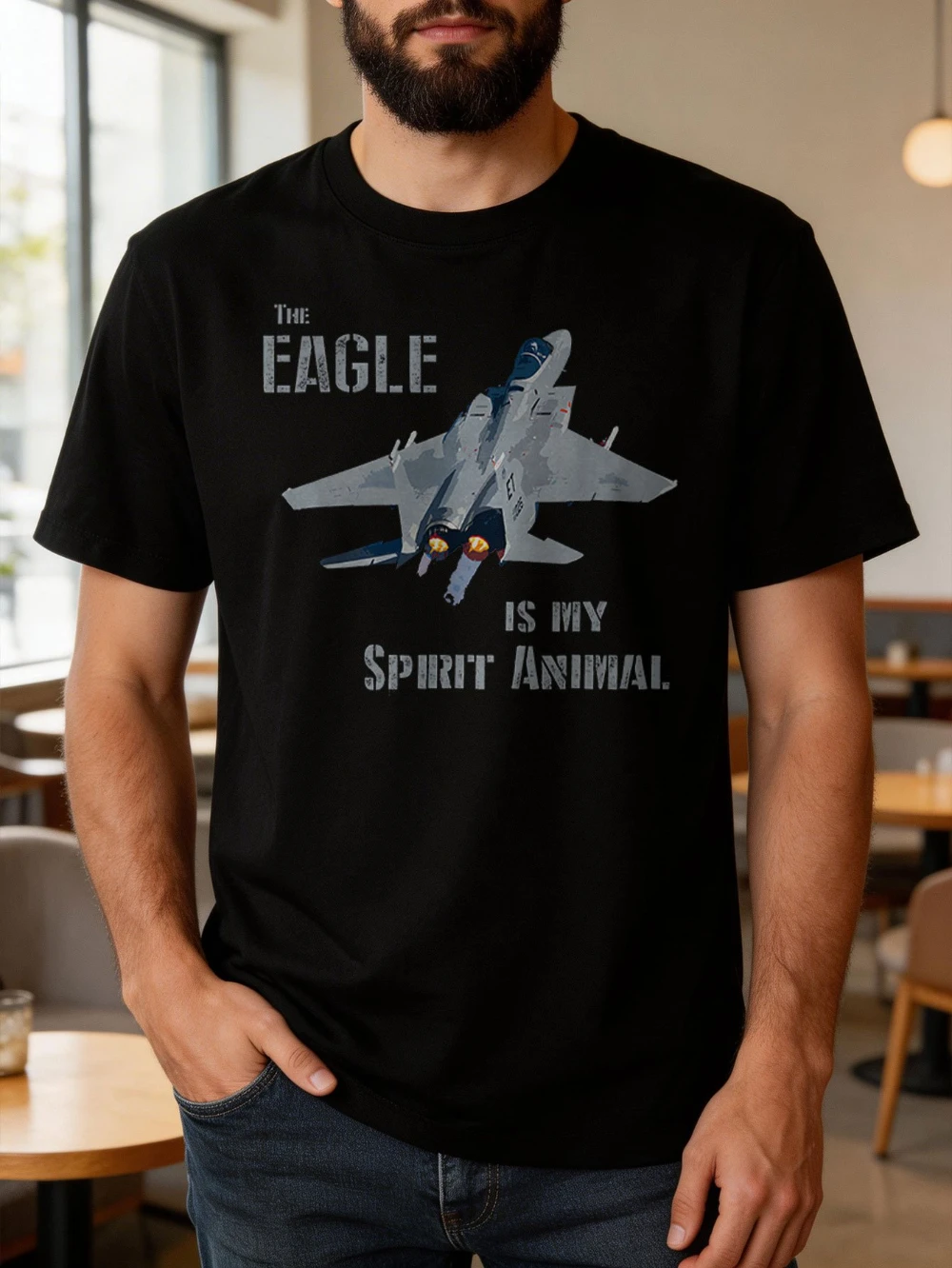 Men's F-15 Fighter Jet T-Shirt Aviation Short Sleeve Top F-15 Aircraft Print Lightweight Casual Shirt Suitable for Casual Attire