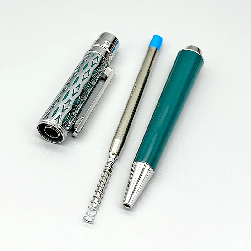 Imagem -06 - Agd-all Metal Roller Ball Pen Caneta Esferográfica com Número de Série Papelaria de Luxo Verde e Prata Barril Qualidade Superior Tct