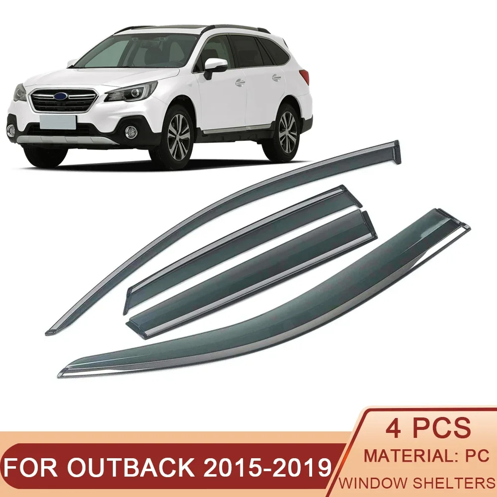 

For SUBARU Outback 2015 2016 2017 2018 2019 Car Window Sun Rain Shade Visors Shield Shelter Protector Cover Trim Frame Sticker