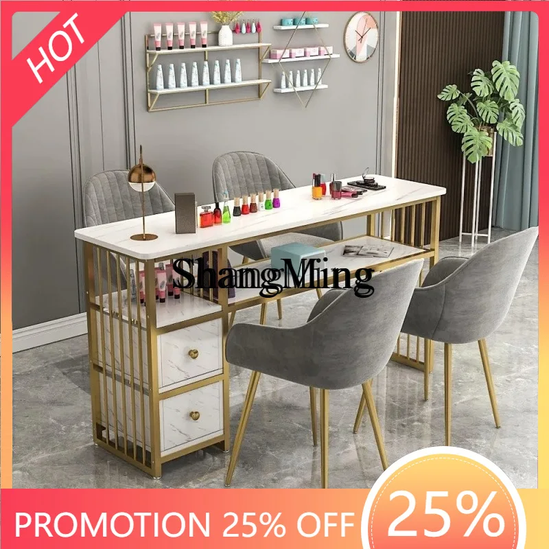 FG  simple nail art table and chair set simple nail art shop table single and double table