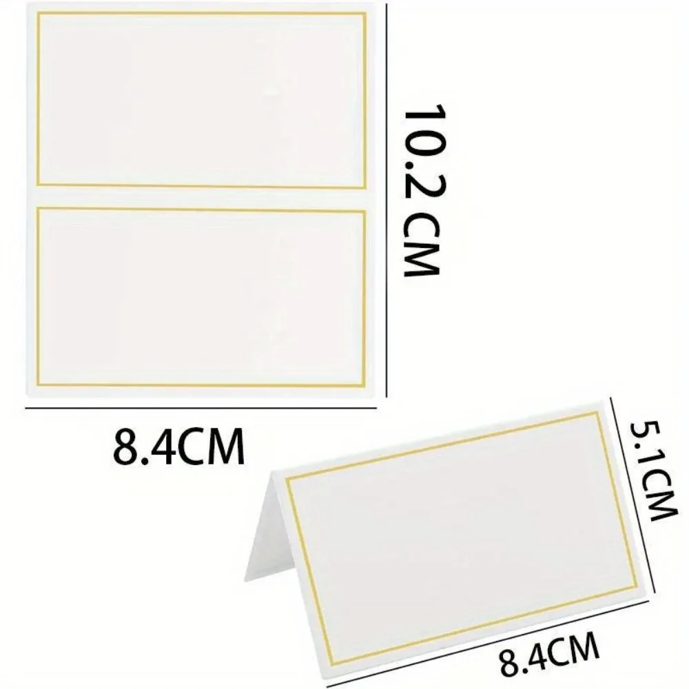 10/20/50/100pcs Gold Name Place Cards Double Sided Wedding Seating Number Card Table Decoration Birthday Party Greeting Card