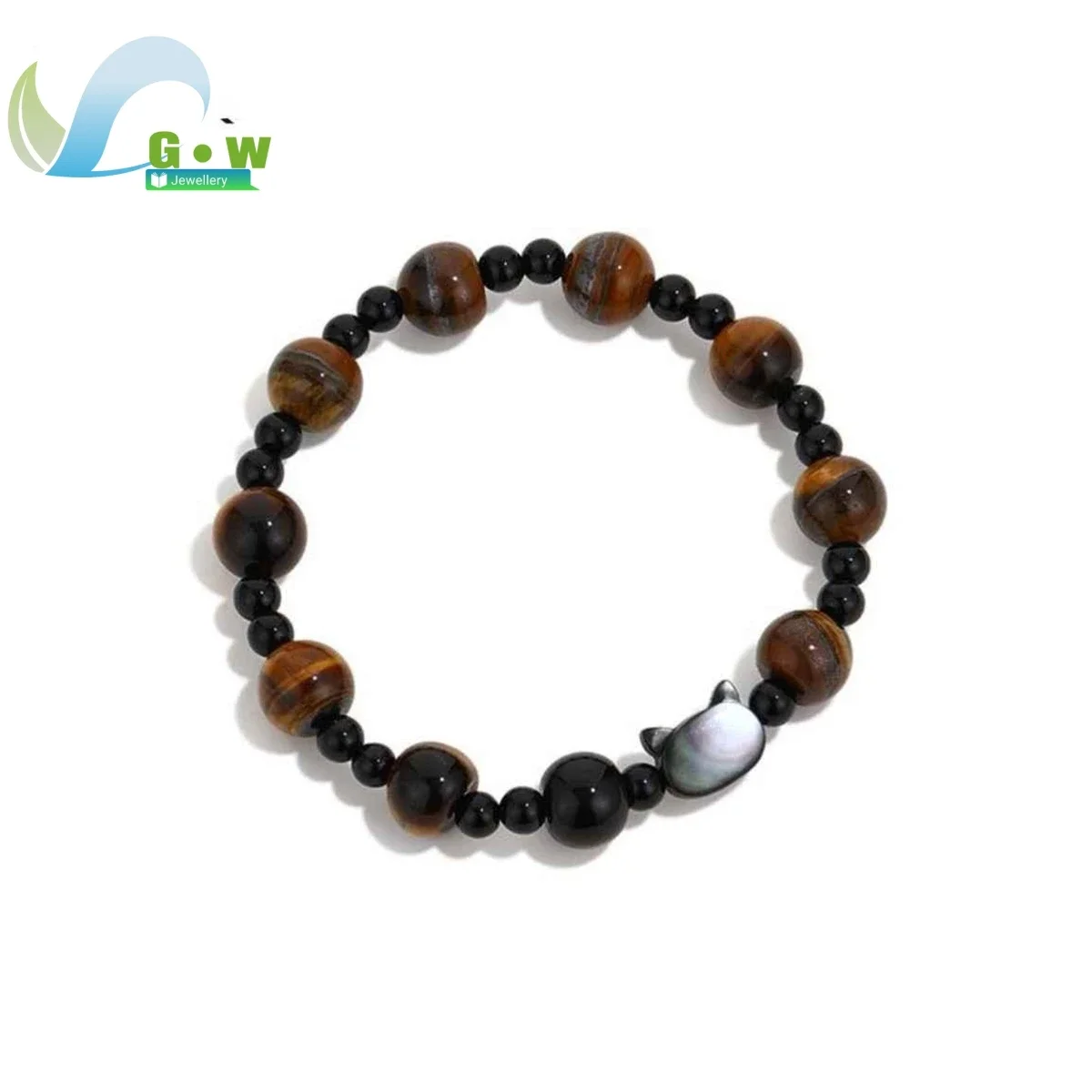 Natural Yellow Tiger Eye Stone Bracelet For Women New Chinese Style Butterfly Shell Cat Head Personalized Fashion Jewelry Gift