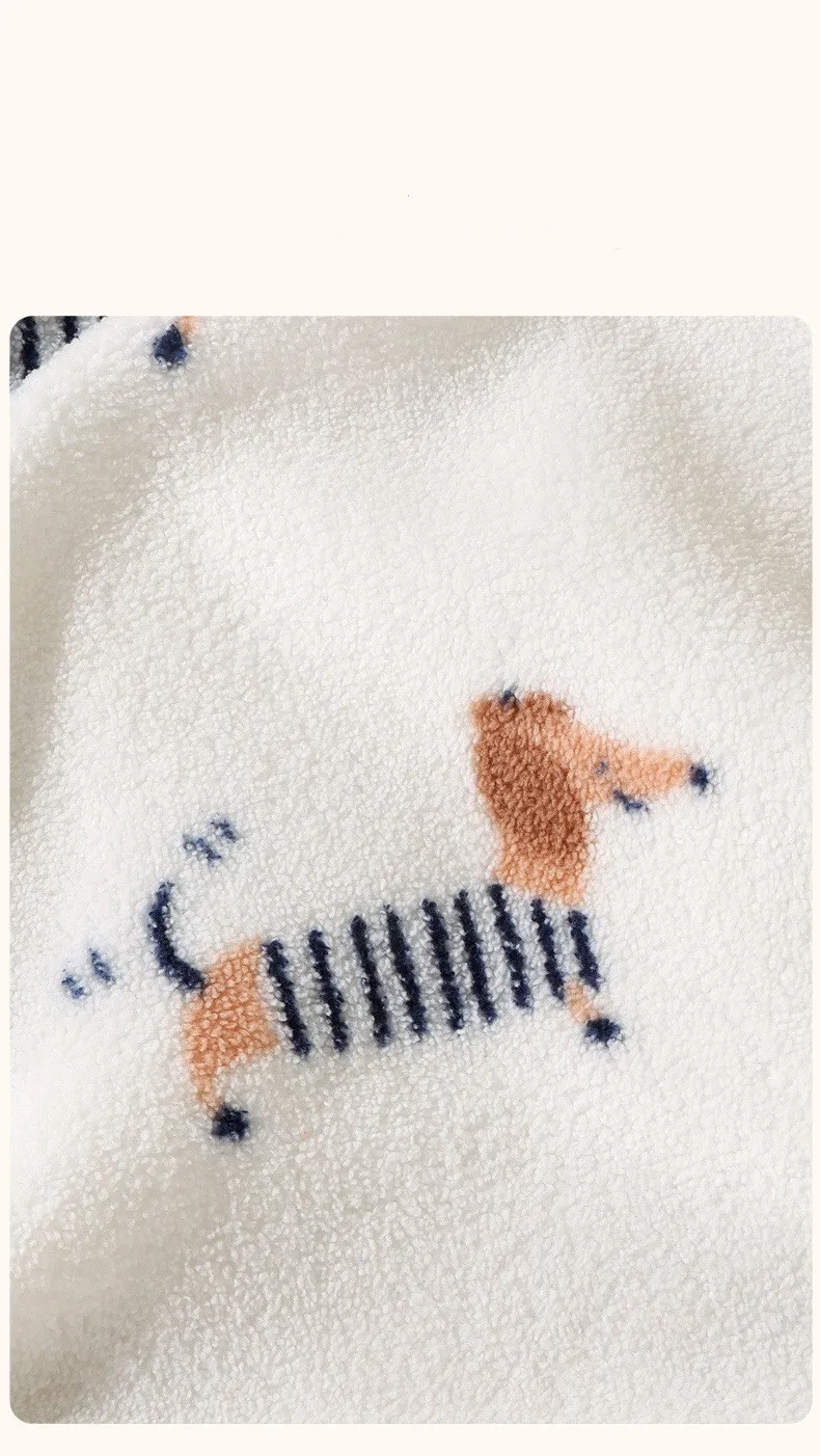 Kinder-Herbst- und Winter-Flanell-Pyjama-Sets, koreanische Version, Jungen, plus Samt, dick, für Zuhause, Mädchen, warme Unterwäsche-Sets – Detail 11