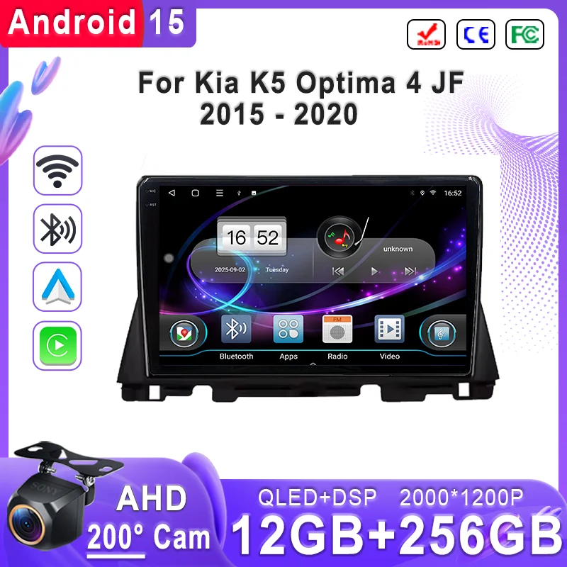

Android 15 2K Incell Screen Multimedia For Kia K5 Optima 4 JF 2015 - 2020 Stereo Head Unit GPS Navigation High-performance CPU