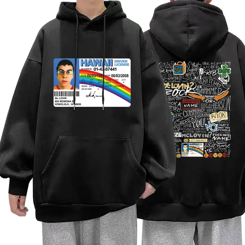 Mclovin-Sudadera con capucha para hombre y mujer, suéter de manga larga con estampado divertido de Superbad Geek, tarjeta de identificación, estilo