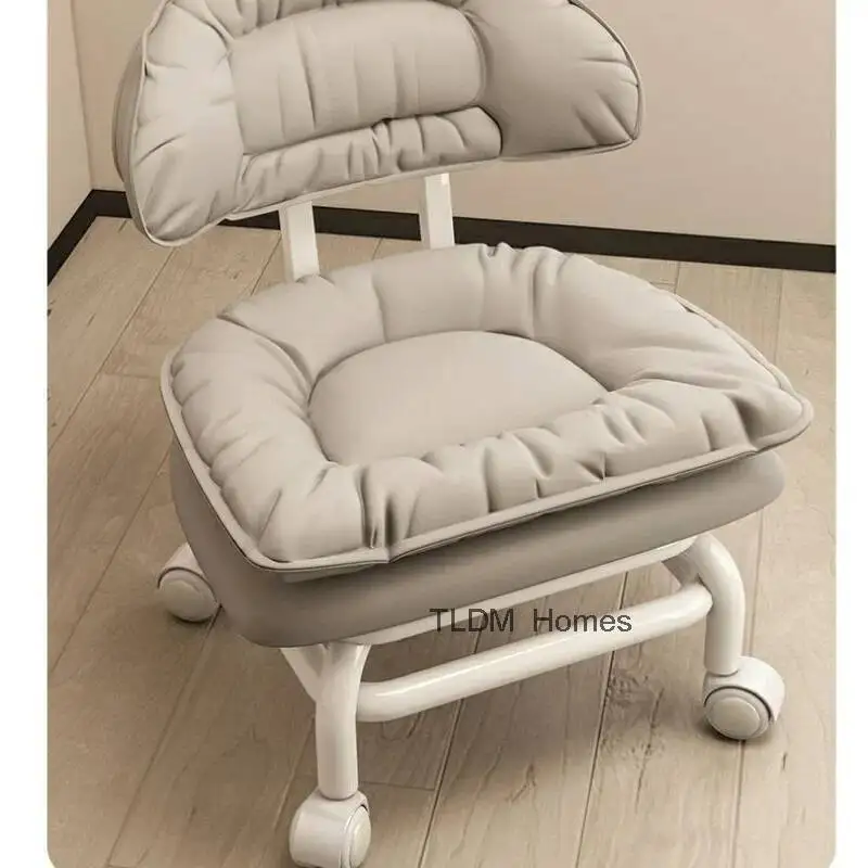Universal Small Table Stool Tea Household Stool Living Wheel Room Learning Stool Lazy Cloud Wheel Beauty Sewing Small Chair Back