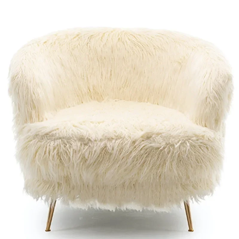 ins style light luxury minimalist sofa Nordic post-modern wool fur sofa buyer's store