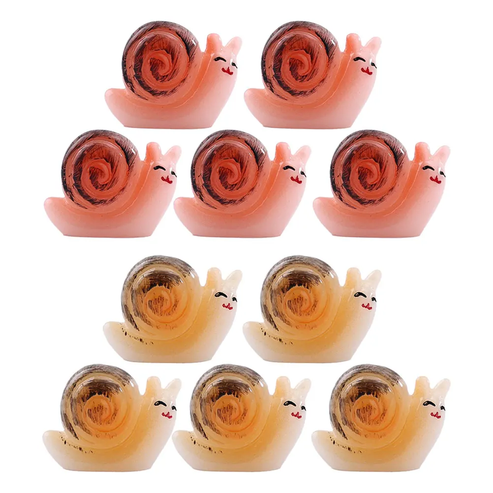 

10pcs Accessories Snail Statue Garden Decor Lawn Scene Desktop Balcony Courtyard Snail Ornament Yard Courtyard Ornament
