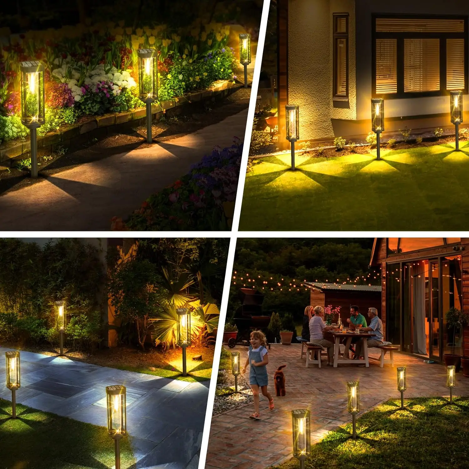 1/2/6/12pcs Led Solar Pathway Lights Waterproof Outdoor Solar Lamp for Garden/Landscape/Yard/Patio/Driveway/Walkway Lighting