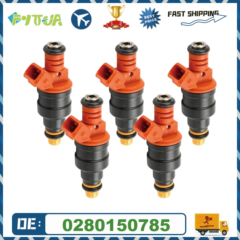 5pcs Fuel injector 0280150785 High Performance For Volvo 850 2.3L 2.4L I5 Turbocharged 94-97 NEW 0 280 150 785