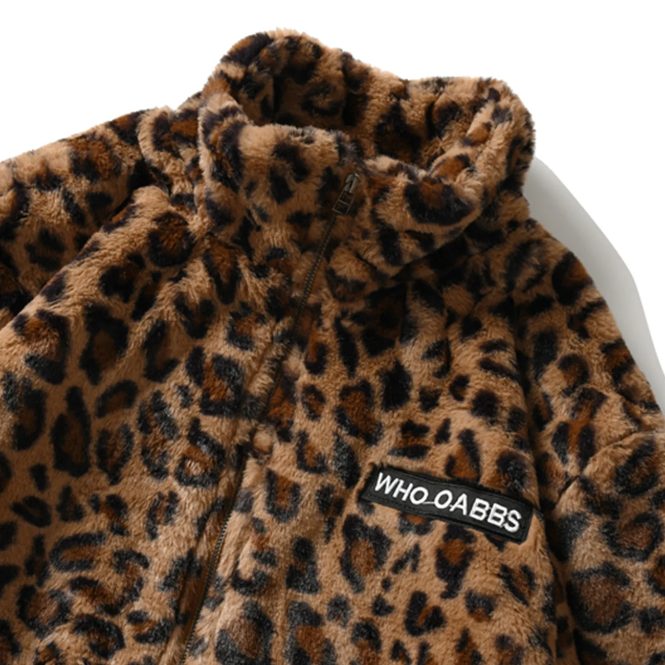 Hop Hip Lambswool Sherpa Jacket Mens Streetwear Leopard Pattern Stand Cardigan Coats Winter Harajuku Loose Couple Outwear